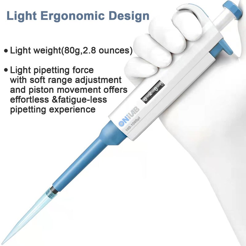 ONiLAB Lab Micropipette, Adjustable Volume Single Channel Pipettors,10-100ul - Image 4